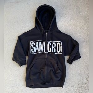SAM Black Hoodie with White Logo